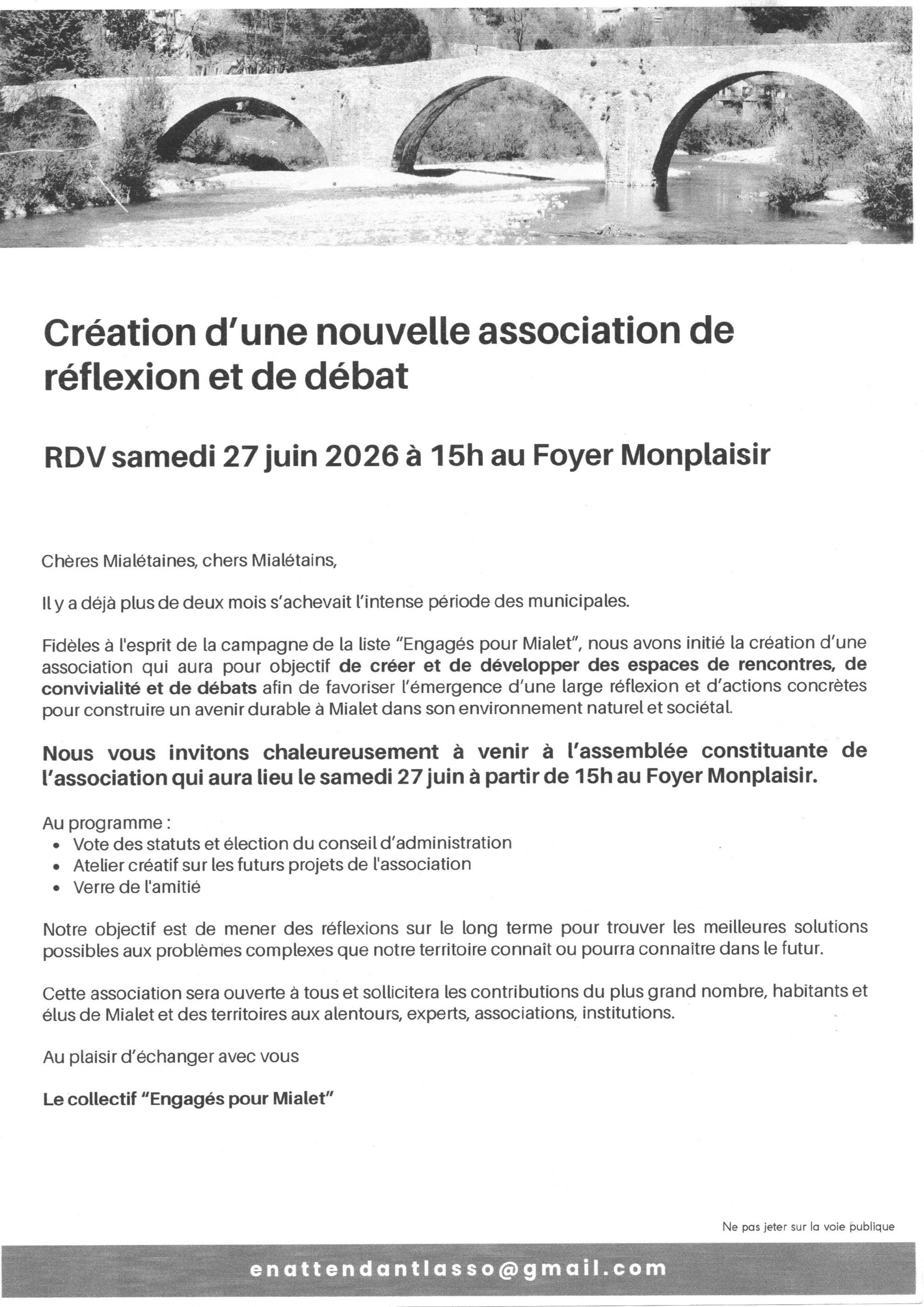 Tract de l'association